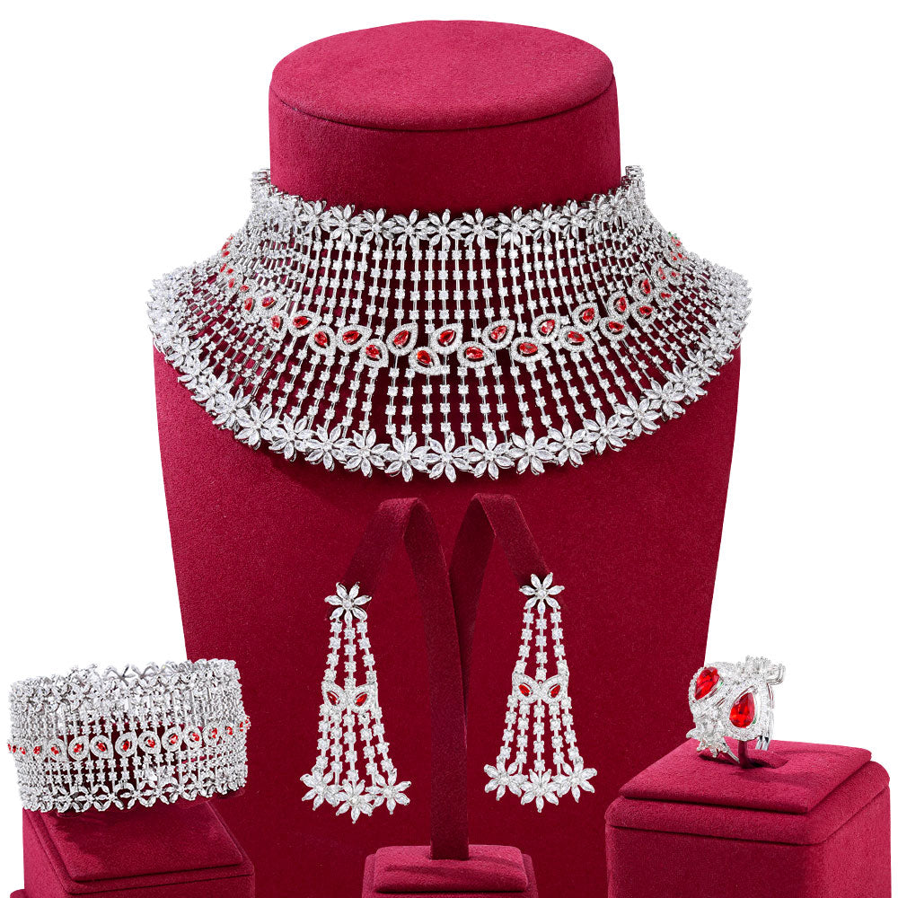 JEWELERY SET 4 PIECE  Chokers Jewelry Sets For Women Wedding Dubai Bridal Set 2022