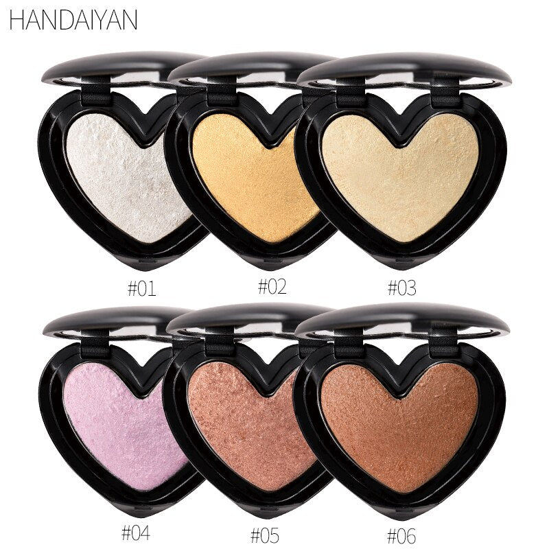 HANDAIYAN Gold Highlighter Iluminador Face Contour shine Makeup Bronze Powder Roze Shimmer High Lighter face powder highlight