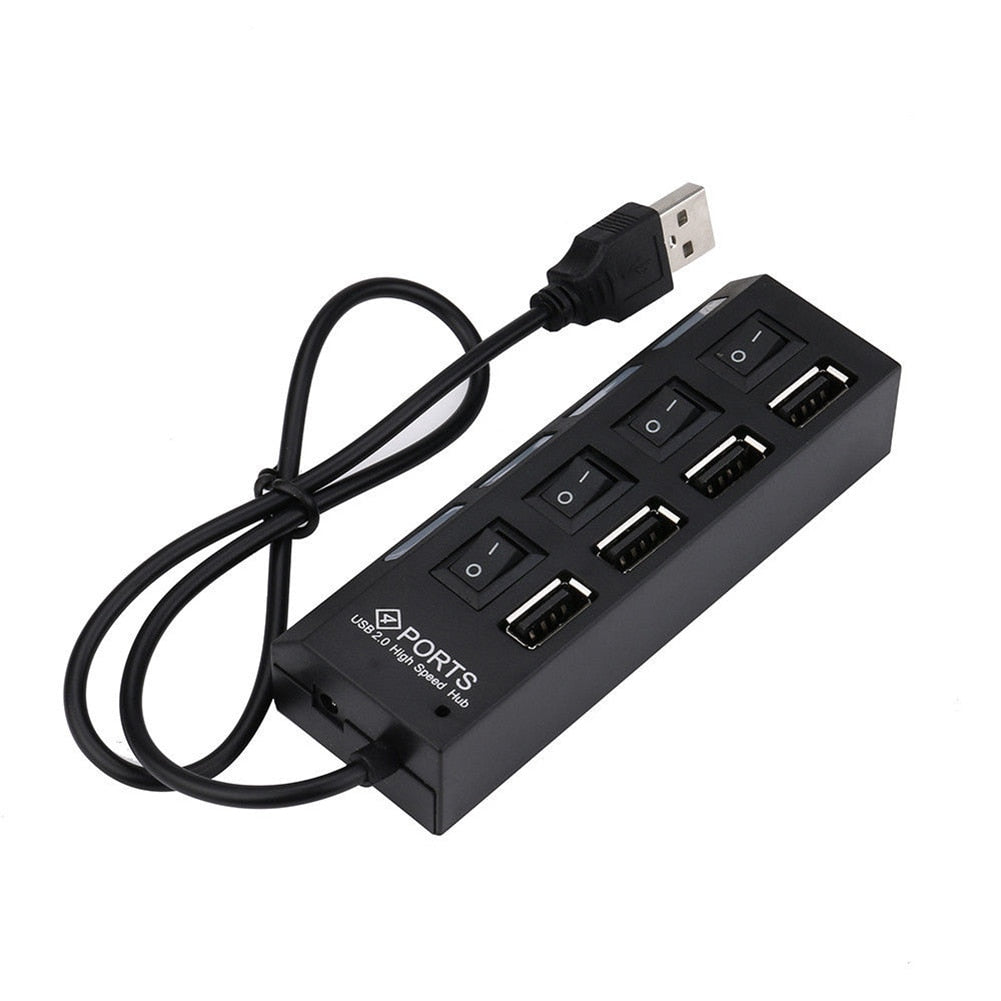 High Speed Multi USB Hub 2.0 Mini Hub USB Splitter 4/7 USB Ports With ON/OFF Switch Hab Support Power PC Computer Accessories