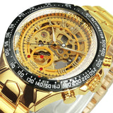 Winner Gold Skeleton Watch For Men Automatic Watches Mens 2020 Top Brand Luxury Sport Mechanical Clock Stainless Steel Relogio
