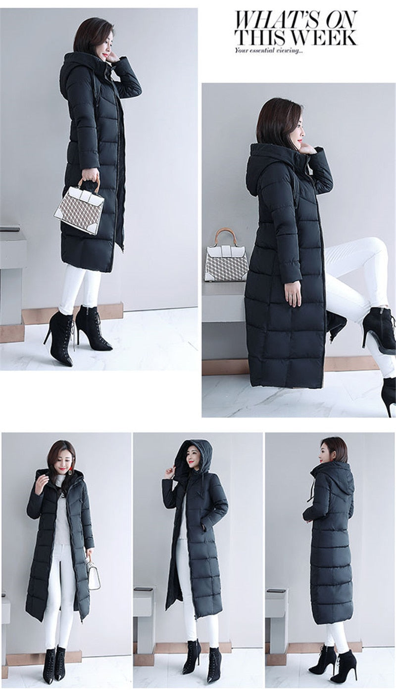 2022 New Winter Jacket Women Parkas Hooded Casual Overcoat Female Jacket Cotton Padded Parka Oversize Outwear Plus Size 6XL