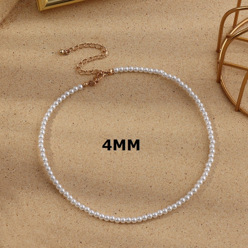 Vintage Imitation Pearl Choker Necklaces Chain Goth Collar For Women Fashion Charm Party Wedding Jewelry Gift Accessories Bijoux