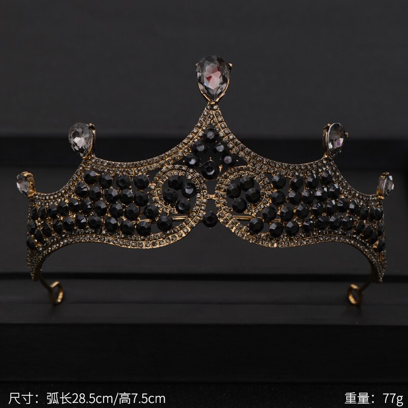 Vintage Baroque Queen Tiara Wedding Crown Bridal Diadem Gold Crystal Rhinestone Head Jewelry Headpiece Wedding Hair Accessories