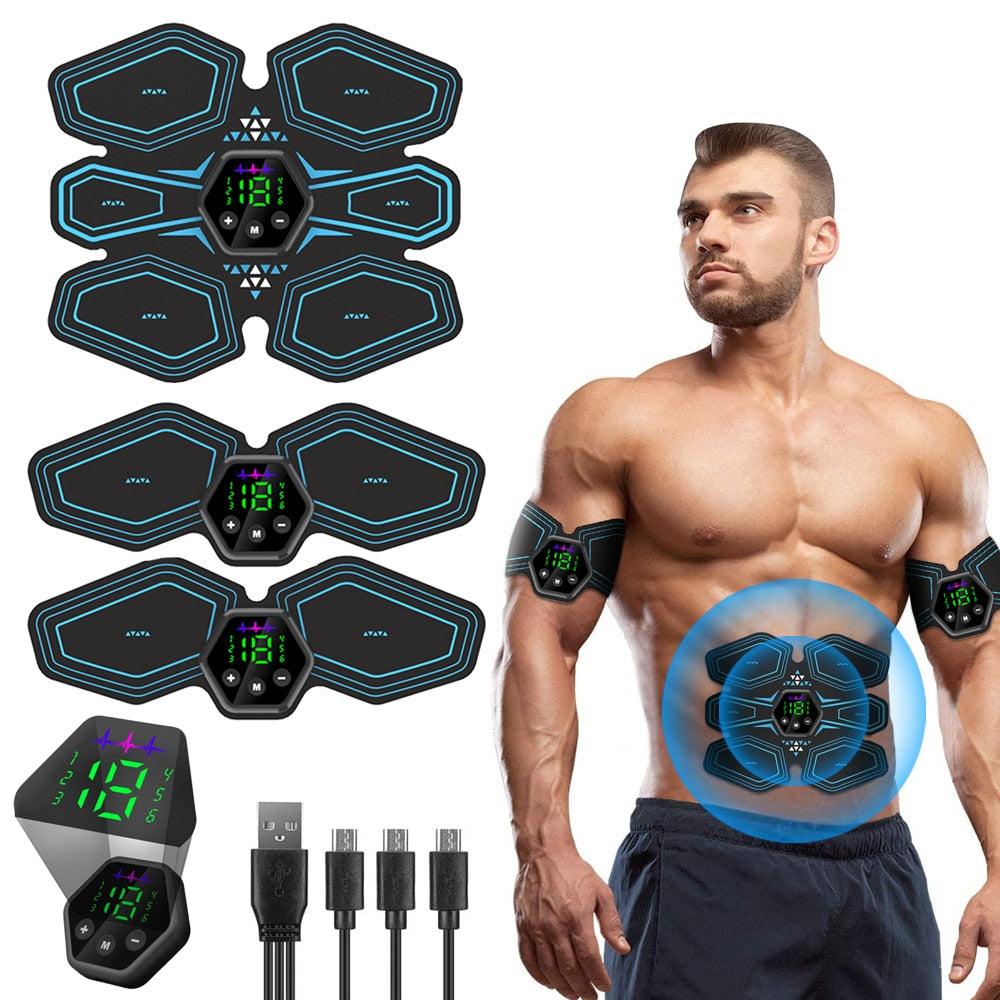 EMS Abdominal Muscle Stimulator Trainer USB Connect Abs Fitness Equipment Training Gear Muscles Electrostimulator Toner Massage