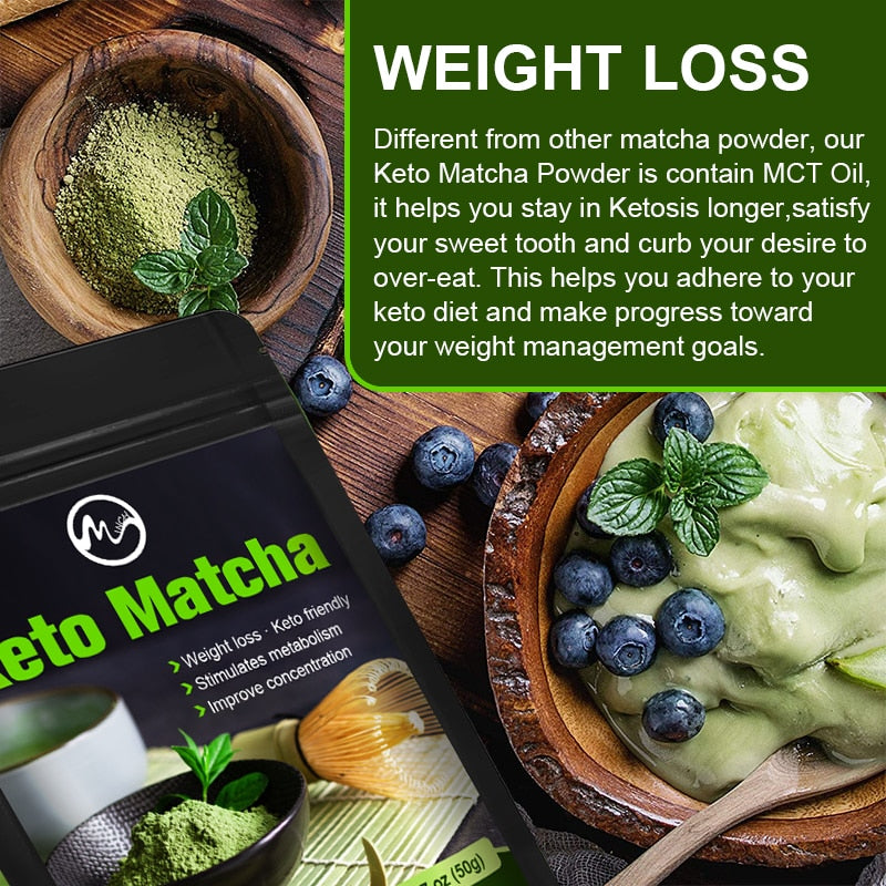 Minch Keto Matcha Powder Organic Matcha Green-Tea Powder 100% Organic Slimming Products For Dessert Pastry Ice Cream Baking