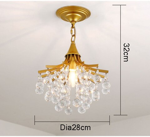 Merican Small Crystal Chandelier Lighting For Bedroom Study Room Ceiling Chandeliers Gold Black Lustre Cristal Light Fixtures