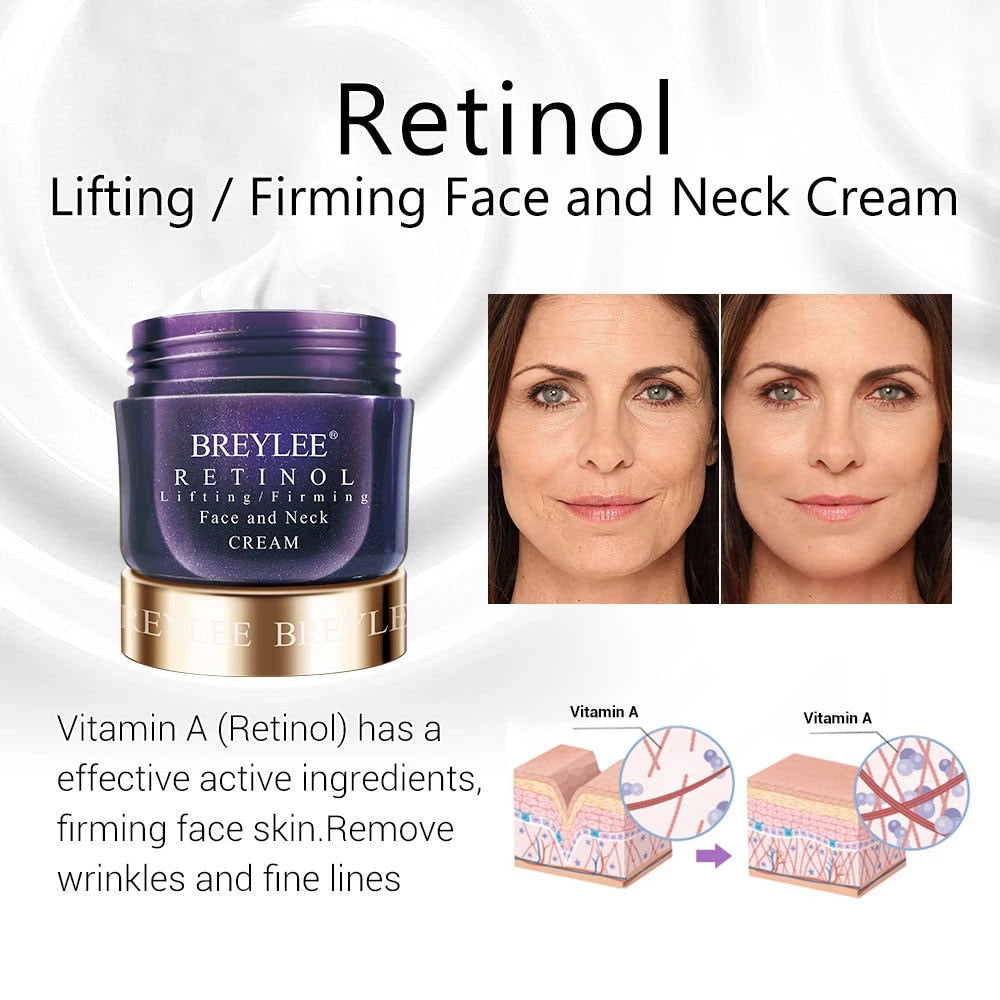 BREYLEE Retinol Firming Face Cream Lifting Neck Anti-Aging Remove Wrinkles Day Night Moisturizing Whitening Facial Cream Serum