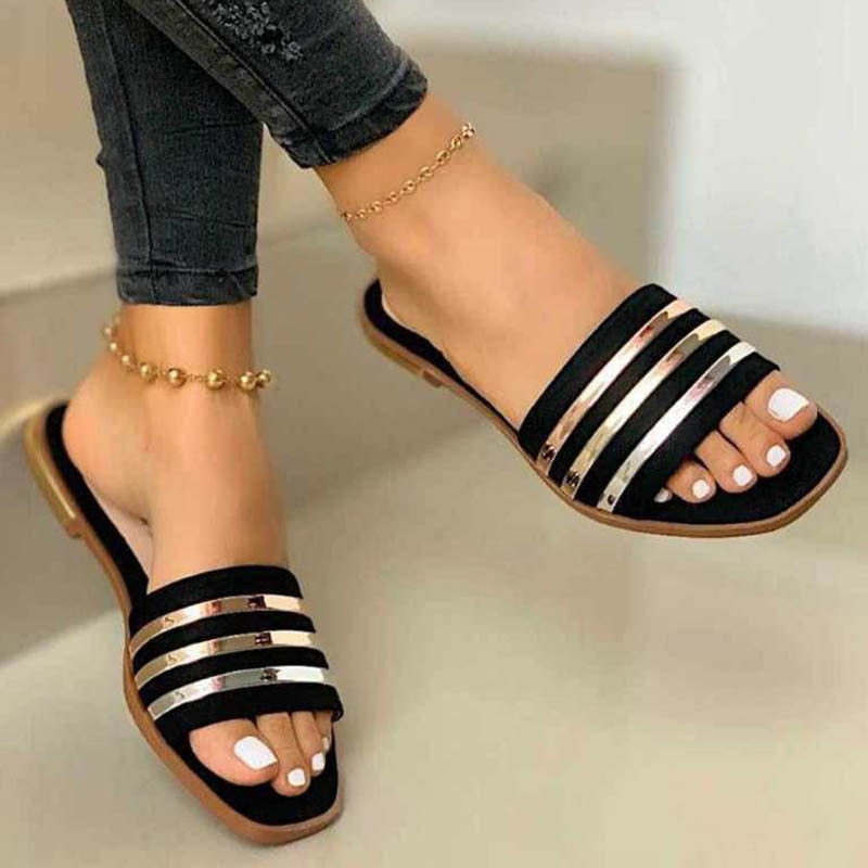 Women's Sandals Gladiator Slip On Woman Flats Shoes Heels Peep Toe Ladies Casual Shoes Female Summer Sandalias Plus Size 35-43