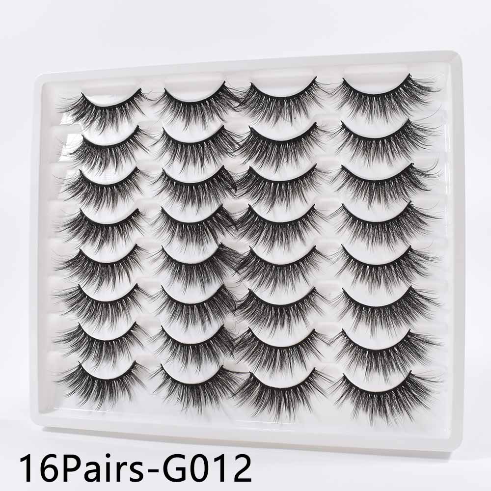 14/16Pairs  Black Mink Thick False Eyelashes Cils Soft Make Up Faux Cross Lashes Eyelashes Wholesale maquiagem cilios