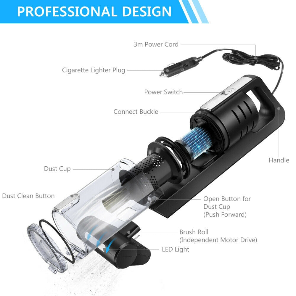 Car Vacuum Cleaner Car Handheld Vacuum Cleaner Mini Vacuum Cleaner 5500PA Super Suction Wet/Dry Vaccum Cleaner for Car Home