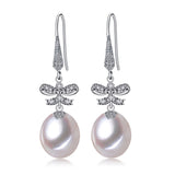 FENASY 925 Sterling Silver Drop Earrings Natural Freshwater Pearl Earrings For Women Handcrafted Fashion Party Wedding Jewelry