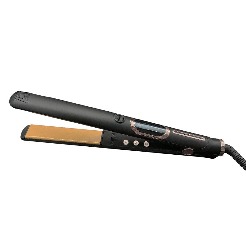 Ihongsen Professional Hair Straightener Tourmaline Ceramic Anion Hair Care LCD Display Flat Iron Heating Plate Fast Heating