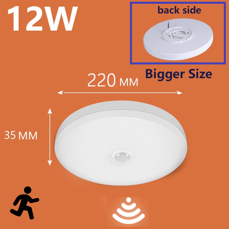 LED Lamp with Motion Sensor Ceiling Lights PIR Night Light Sensor Wall Lamps 110V 220V 18W 15/20/30/40W for Home Stairs Hallway