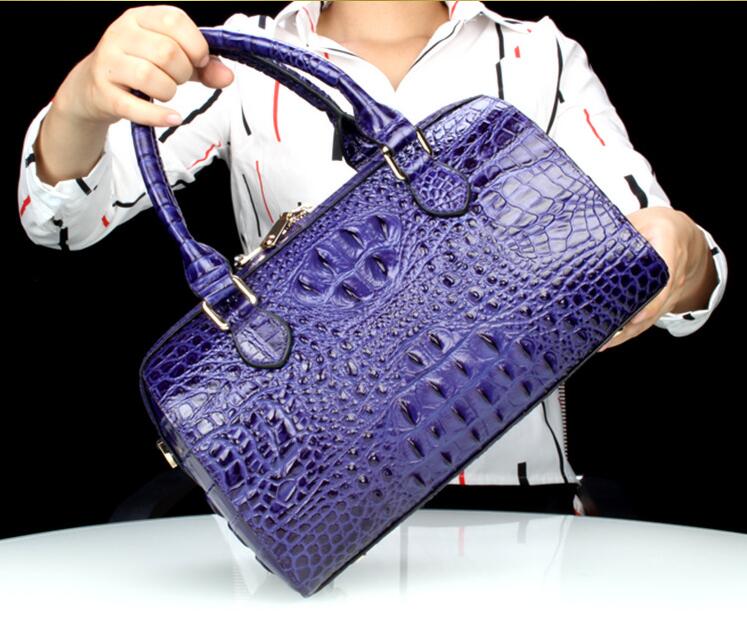 Luxury Designer Crocodile pattern leather female handbag leather shoulder bag fashion large capacity pillow bag female bag