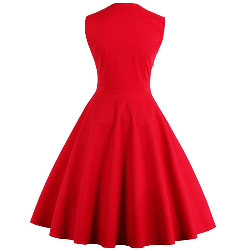 S-4XL Women Robe Retro  Vintage Dress 50s 60s Rockabilly Dot Swing Pin Up Summer Party Dresses Elegant Tunic Vestidos Casual