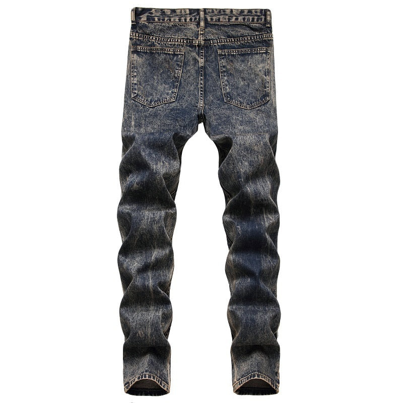 2021 New Fashion Mens Cotton Ripped Hole Jeans Casual Slim Skinny White Black Jeans Men Trousers Casual Male Hip hop Denim Pants