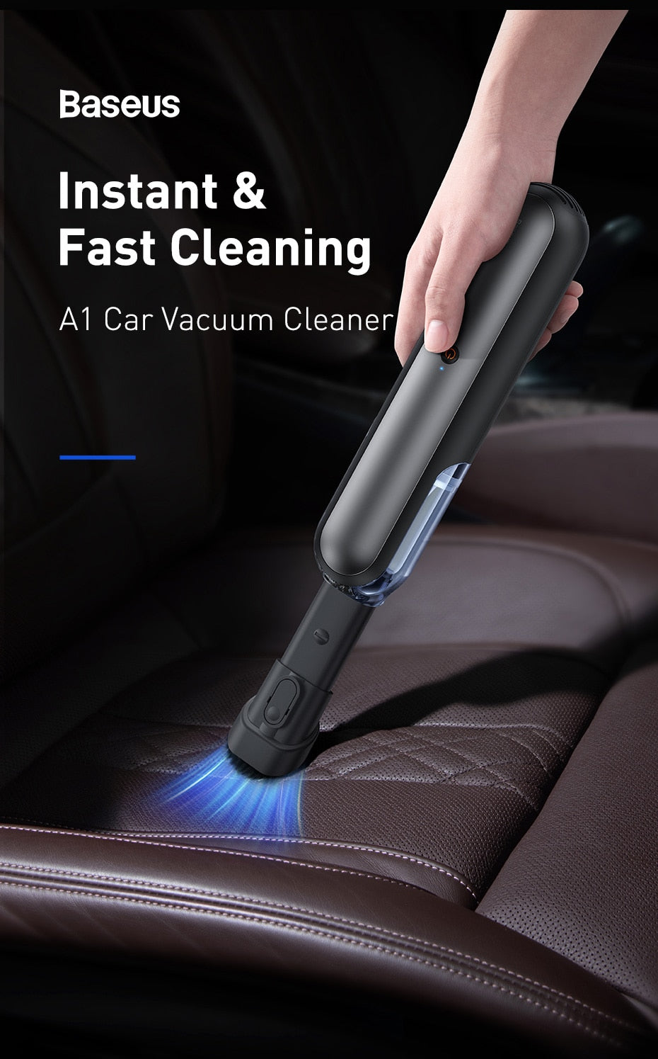 Baseus A1 Car Vacuum Cleaner 4000Pa Wireless Vacuum For Car Home Cleaning Portable Handheld Auto Vacuum Cleaner