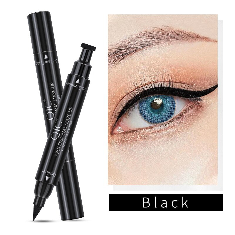 Cosmetic Eyeliner Pencil Waterproof Eyeliner Stamp Black Quick Dry Double Head Liquid Eye Liner Easy Wear Makeup Tools Girlglee