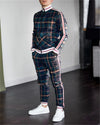 2022 New gyms Men's Sets 2 Pieces Sets Tracksuit Men's Jackets+Pants suit Sportwear Gentlemen Plaid Mens Sports Suit men Clothes