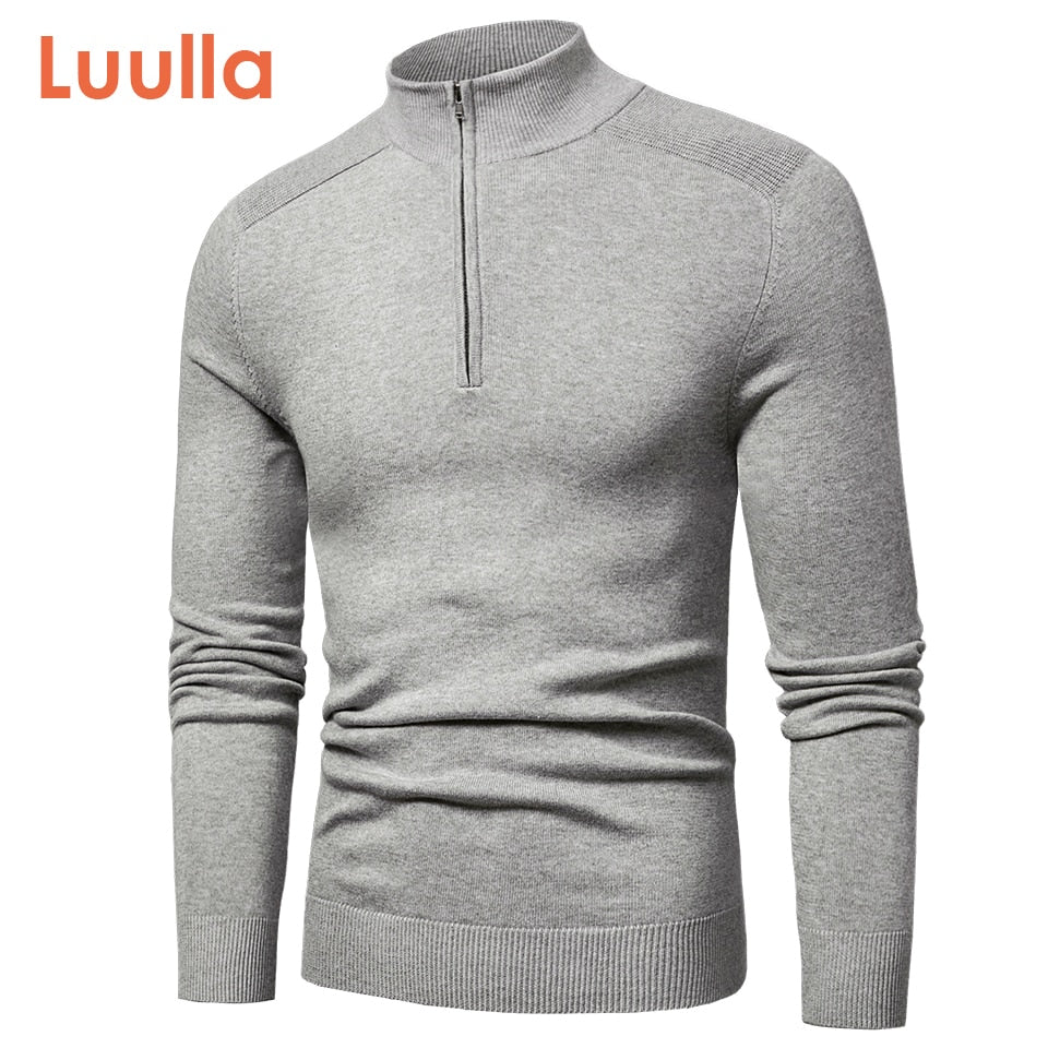 Luulla Men Spring New Casual Cotton Turtleneck Sweaters Pullover Men Autumn Fashion Knitted Zip Sweater Jacket Men Collection