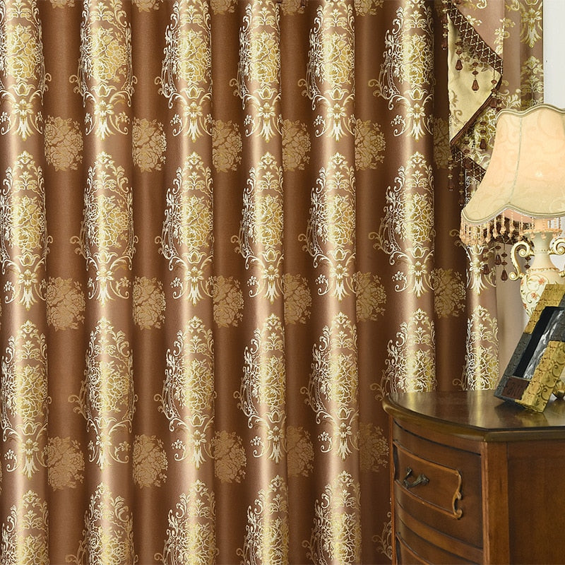 2021 New Curtains for Living Room Dining Room High-grade Contracted European Valance Golden Door Curtains Bedroom Window Luxury