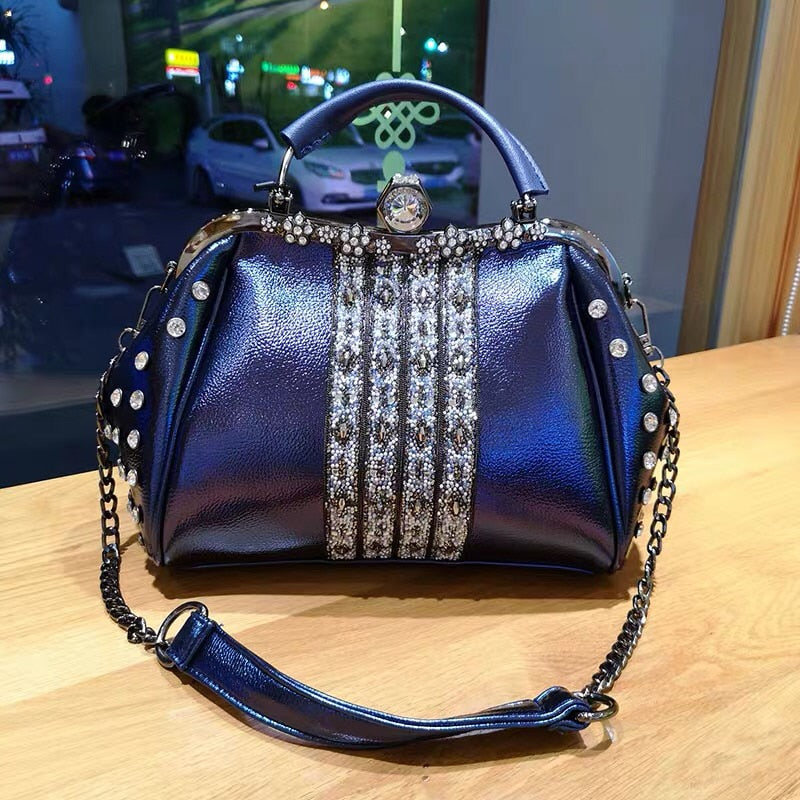 Brand Rhinestones Women's Handbags Female Shoulder bag designer Luxury Lady Tote Large Capacity Zipper Handbag for Women