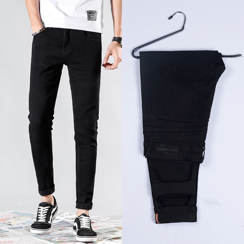 Good Quality 4 colors Skinny Jeans Men Spring Summer Slim Denim Jeans Men Cotton Elastic Denim Pants Cowboy Trousers