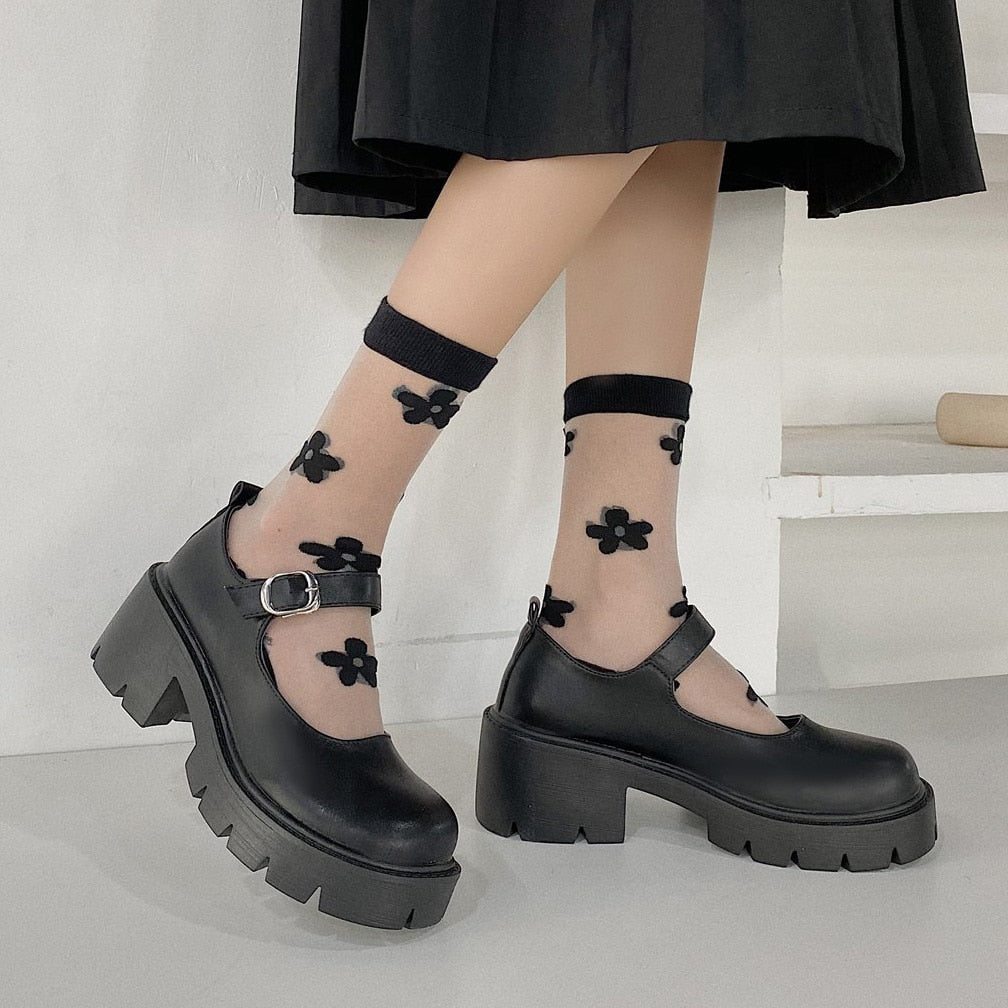 low heel women shoes models Mary Jane shoes women's Japanese high heels platform shoes harajuku vintage lolita shoes heels