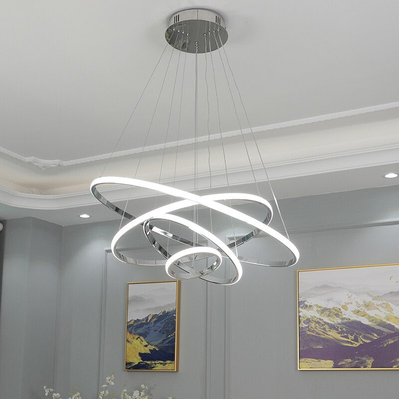 FANPINFANDO Gold/chrome plating modern led chandelier lighting for living room bedroom hanging lighs Kitchen Ring chandeliers