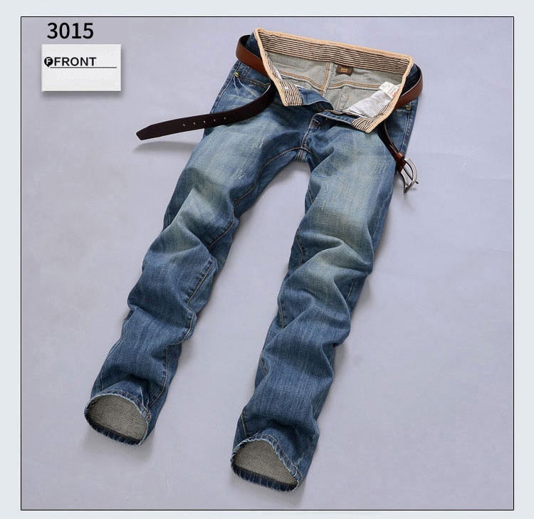 Men's Business Jeans Classic Spring Autumn Male Skinny Straight Stretch Brand Denim Pants Summer Overalls Slim Fit Trousers 2022