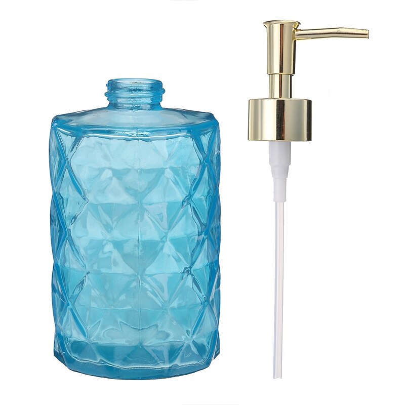 Glass Soap Dispenser Diamond Crystal Shower Gel Makeup Bottle Storage for Bathroom Kitchen