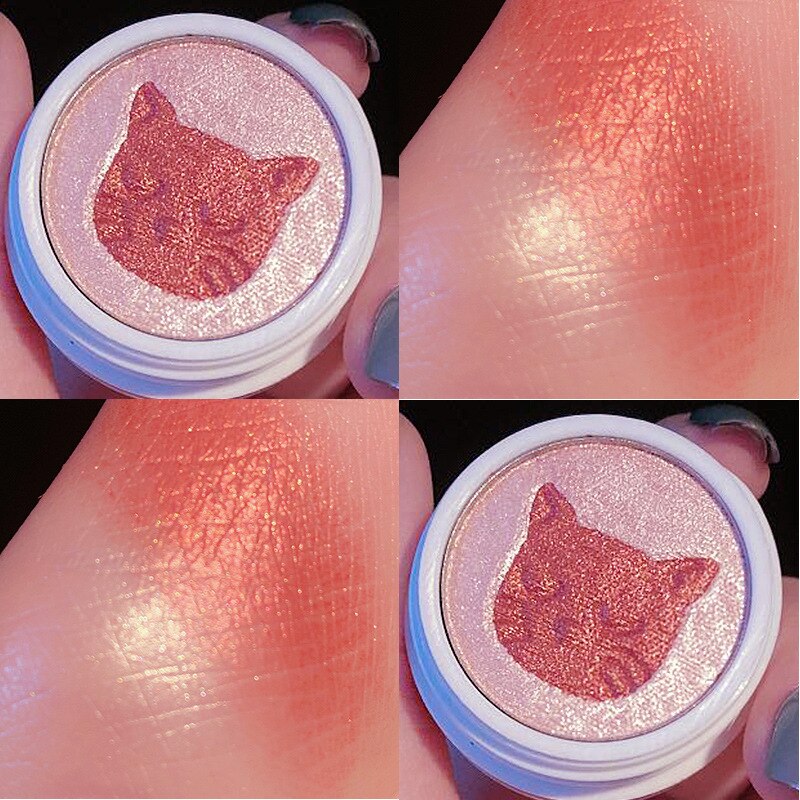 Dual Colors Cat Shaped Eyeshadow Palette Shiny Matte Glitter Pigment Eye Shadow Waterproof Metallic Diamond Eye Makeup Cosmetic