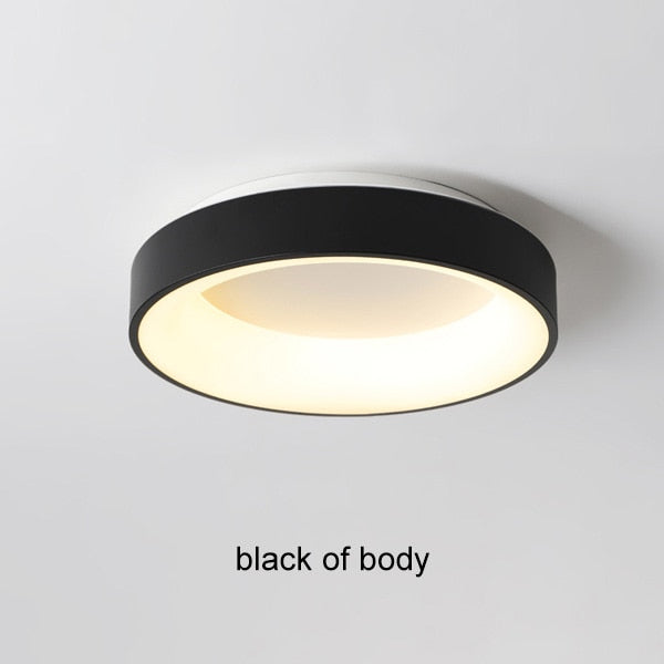 Modern Led Ceiling Light Fixtures Bedroom Round Living Lamp With Remote Control Study Office Decoration Black Lighting