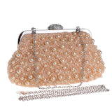 Beaded Women Clutch Party Wedding Chain Shoulder Handbags Diamonds Metal Rose Vintage Evening Bags