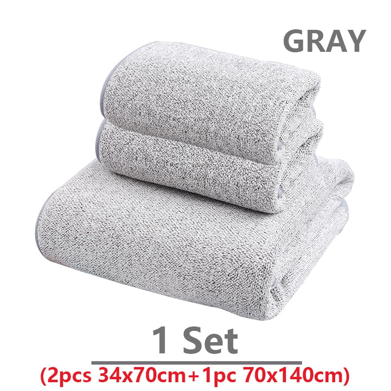 70x140cm Bamboo Charcoal Coral Velvet Bath Towel Adult Soft Absorbent Microfiber Bamboo Fabric Towel Bathroom Bath Towel Sets