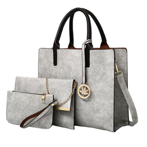 Fashion Women Bags set 3 Pcs Large Casual Tote Bags Leather Female High Quality Shoulder Bag Ladies Handbag Messenger Bag Purse