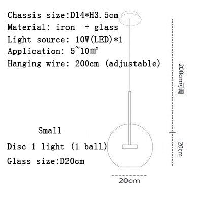 Modern minimalist clothing store bar counter ball glass chandelier restaurant staircase light creative personality spherical bub