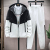 Men Tracksuit Casual Hoodies Sets 2021 Spring New Male Jackets+Pants Two Piece Sets Hip Hop Streetwear Sports Suit Patchwork