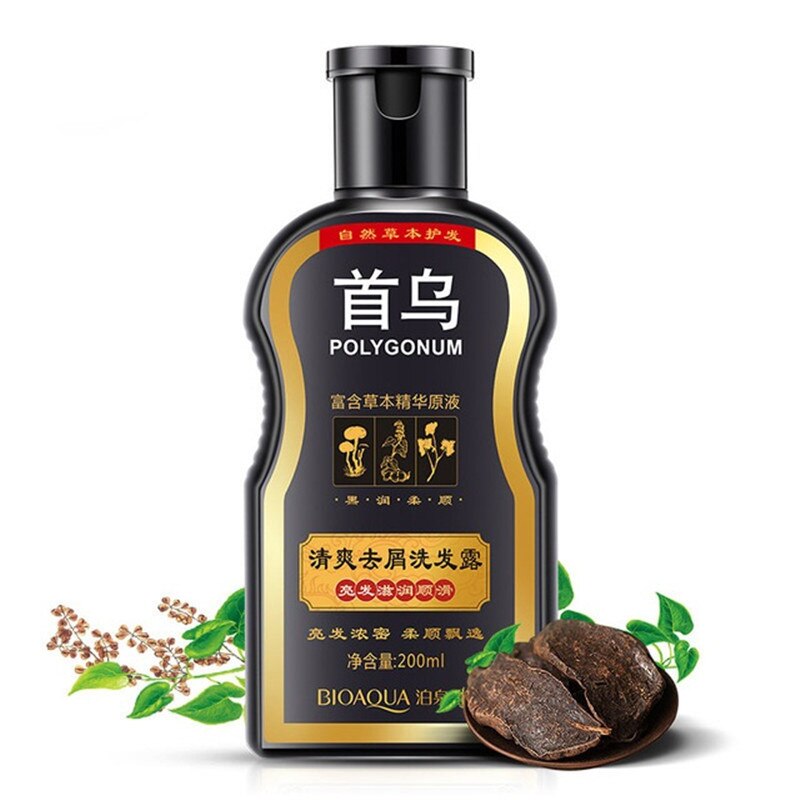 Polygonum Multiflorum Anti-Dandruff Shampoo For Anti Hair Loss Moisturizing Refreshing Oil Control Black Hair Care 200ml