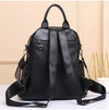 Ladies Travel Leather Backpack Real Cowhide Backpack Women's Bag Solid Color High Quality Black Leather Bag Student Schoolbag