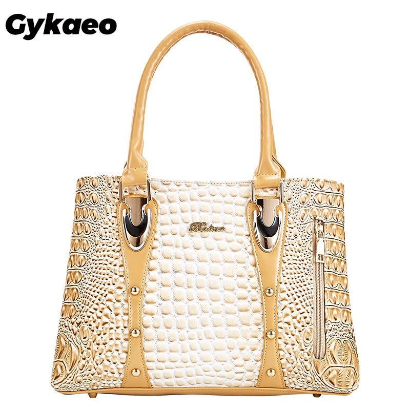 Gykaeo Famous Brand Women Handbags Ladies Hand Bags Luxury Handbags Women Bags Designer 2021 Crocodile Leather Bags for Women