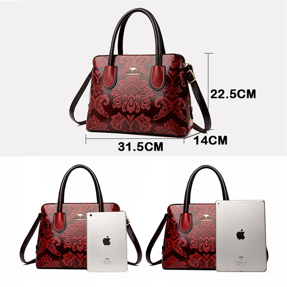 2021 Flower Pattern Luxury Designer Handbags Purses Ladies Shoulder Crossbody Messenger Bag Women Large Capacity Tote Sac A Main