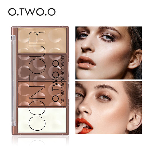 O.TWO.O 4 Colors Makeup Contour Palette Face Shading Grooming Powder Bronzer Long-Lasting Face Make Up Blush Palette