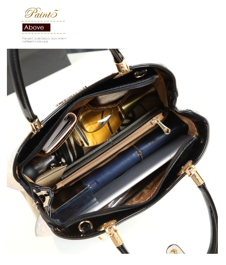 New arrival korean style simple pillow shoulder bags handbags women famous brands top handle bag patent leather messenger clutch