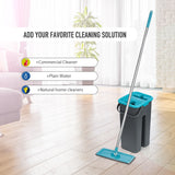 Drop Shipping Magic Microfiber Cleaning Mops Free Hand With Bucket Flat Squeeze Flexible Automatic Home Kitchen Floor Cleaner