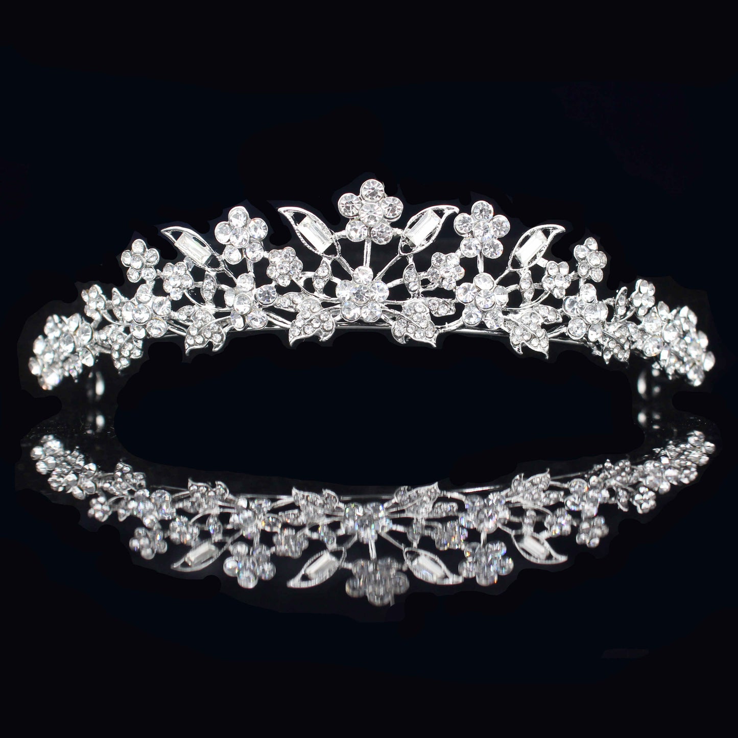 Rhinestone Bridal Tiara Crown Princess Bride Crystal Diadem Women Prom Hair Ornaments Wedding Bridal Head Jewelry Accessories