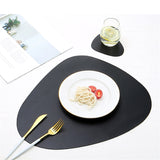 Tableware Pad Placemat PU Leather Table Mat Heat Insulation Non-Slip Placemats Bowl Coaster Kitchen