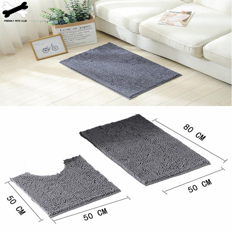 2ps-set Shaggy Chenille Bathroom Mat Set Absorbent And Machine Washable Fit Toilet Bathtub Living Room Door Bathroom Foot Floor