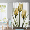 Colorful Tulip Lotus Flowers Trees Shower Curtain Sets Non-Slip Rugs Toilet Lid Cover and Bath Mat Waterproof Bathroom Curtains