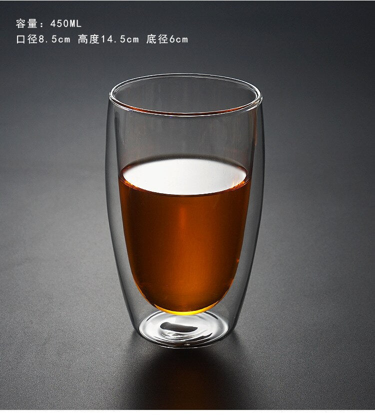 Transparent glasses Heat-resistant Double Glass Beer Handmade Milk Drinking Cup glass drinkware glass coffee cup